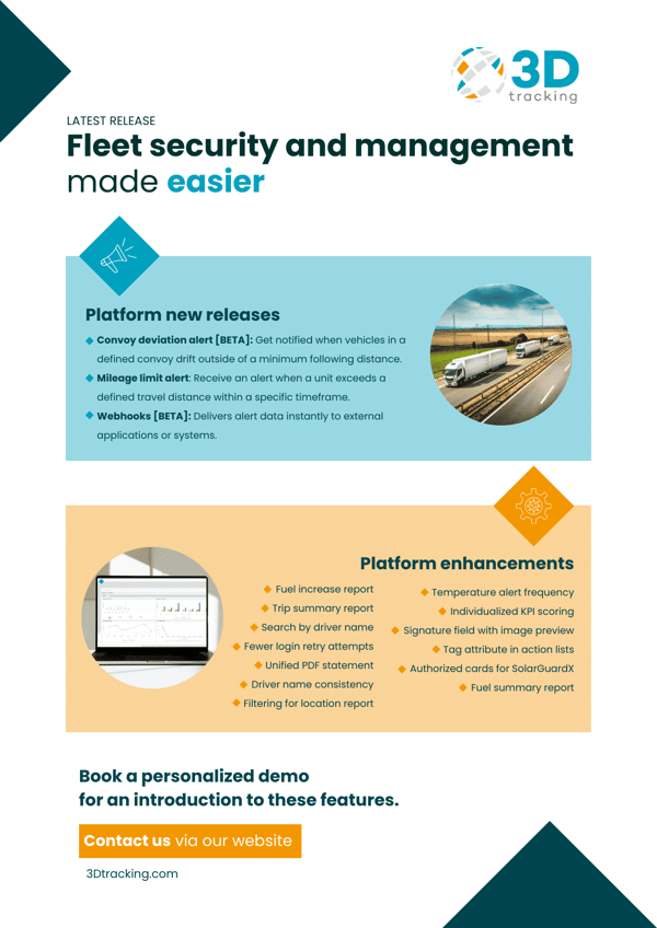 Fleet Security Made Easier: What’s New in the 3Dtracking Platform